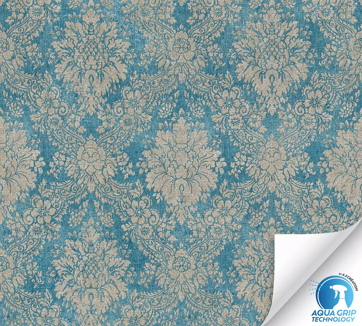 AS Vliestapete WOW Designdrop Barock Tapete Blau 784921